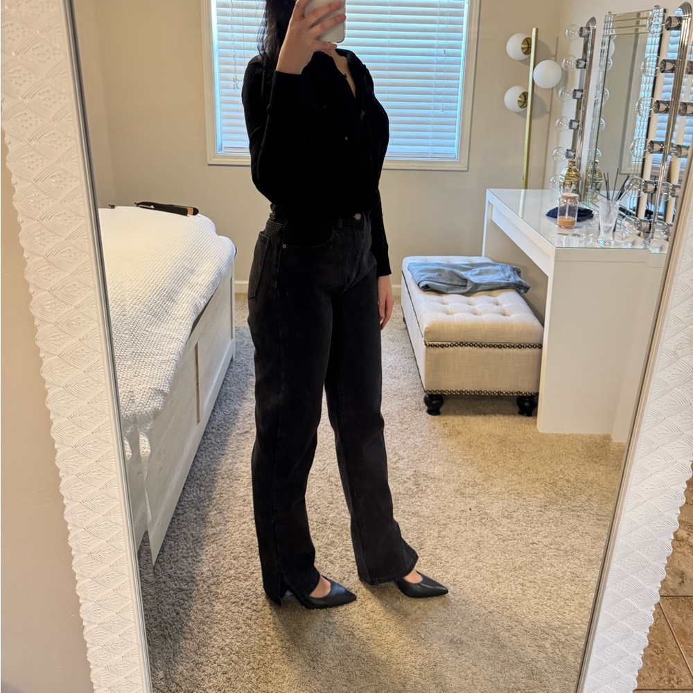 Black Split Hem Jeans - image 3